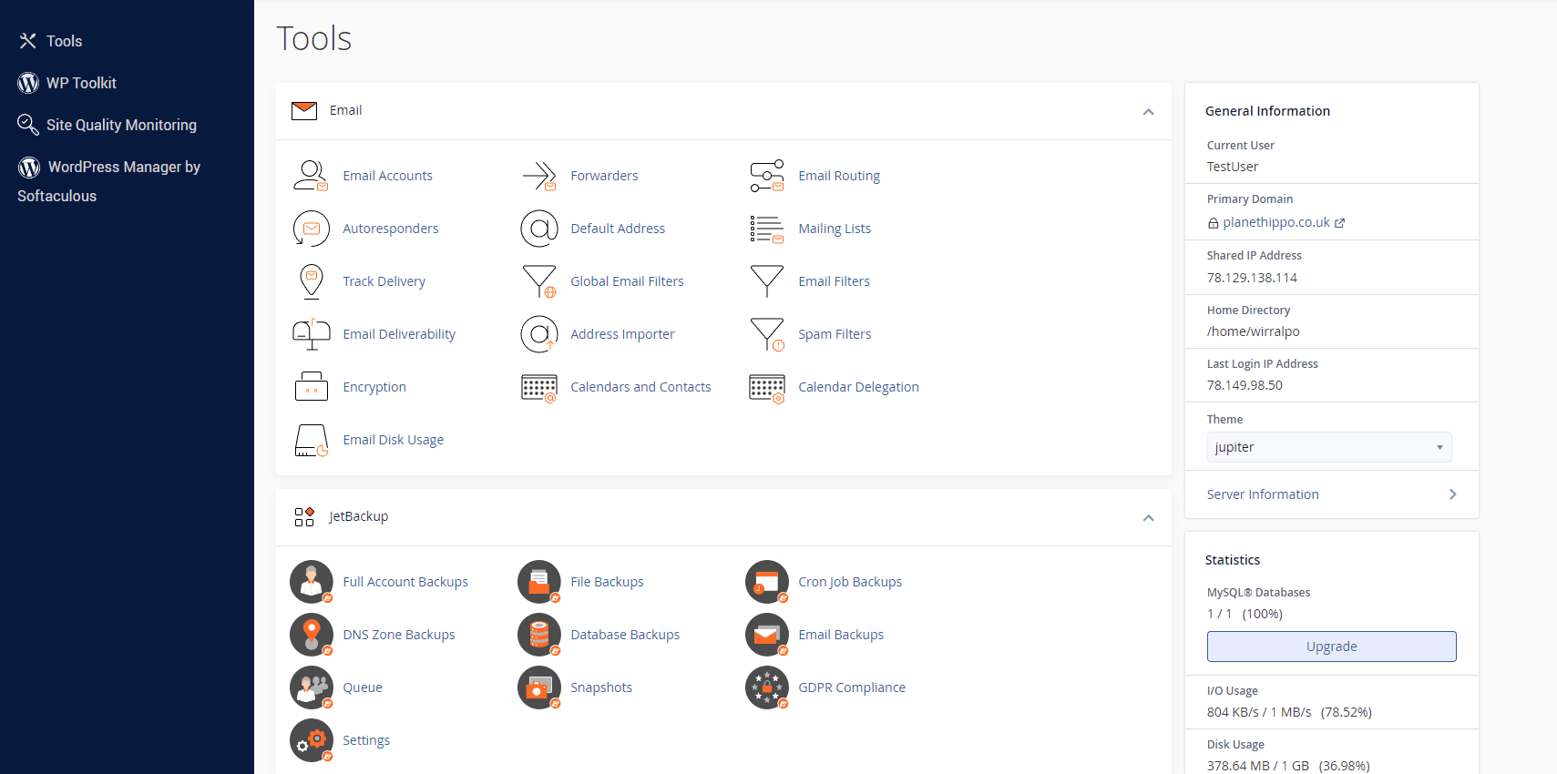 Planet Hippo Control Panel