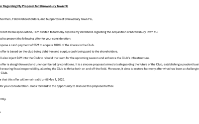 Shrewsbury Town Take over, maybe?